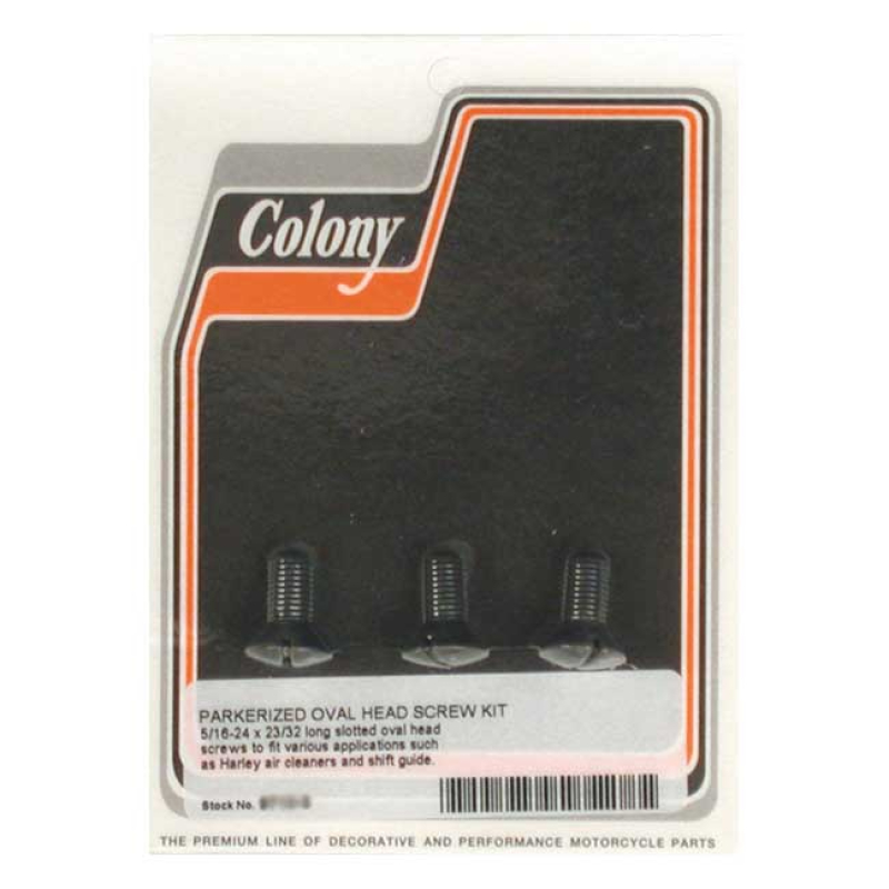 COLONY, SHIFTER GUIDE BOLT SET. BLACK BLACK PARKERIZED. DOMED SLOTTED 989529