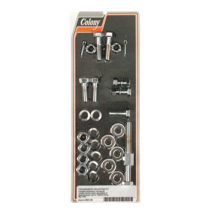 COLONY, TRANSMISSION MOUNT KIT. CHROME COMPLETE TRANSMISSON MOUNT KIT. 989539