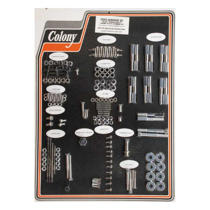 COLONY MOTOR SCREW SET CHROME, OEM STYLE 989596