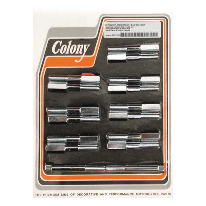 COLONY HEAD BOLT KIT CHROME, OEM STYLE 989620