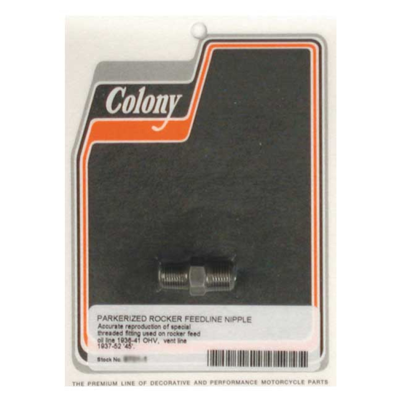 COLONY, ROCKER BOX OIL FEED FITTING. BLACK BLACK PARKERIZED. ACCURATE 989814