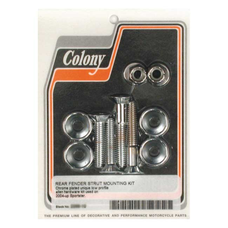 COLONY, FENDER STRUT MOUNT KIT. CHROME CUSTOM WITH LOW PROFILE TAPERED 989891