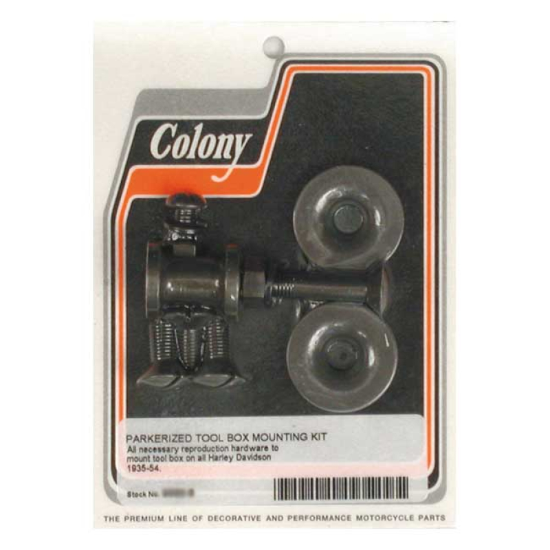 COLONY, 35-54 TOOL BOX MOUNT KIT. BLACK BLACK PARKERIZED FINISH. EXACT 989908