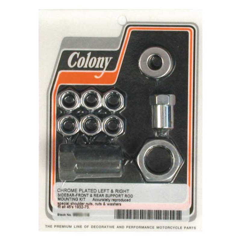 COLONY, FLOORBOARD SUPPORT ROD MOUNT KIT. CHROME CHROME. LEFT & RIGHT 989915