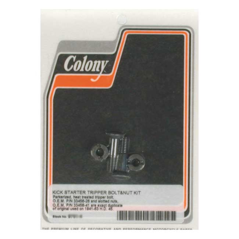 COLONY, KICKSTART TRIPPER BOLT & NUT KIT. BLACK BLACK PARKERIZED FINIS 990116
