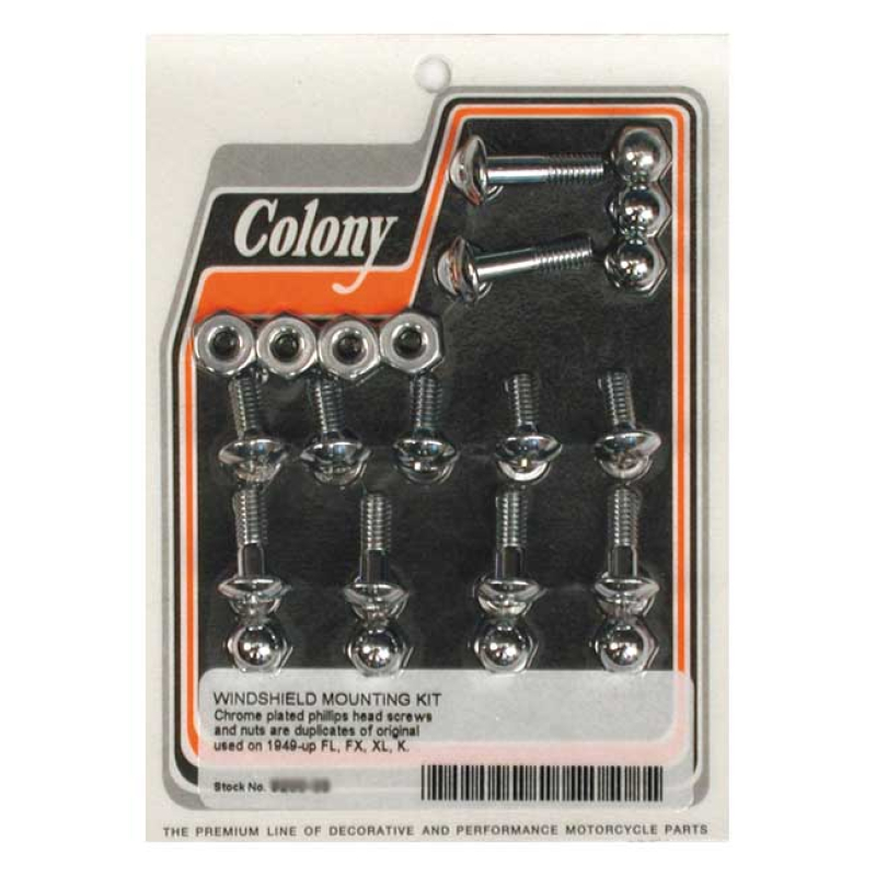 COLONY, WINDSHIELD TRIM MOUNT KIT SPECIAL 12-24" PHILLIPS HEAD BOLTS, 990121