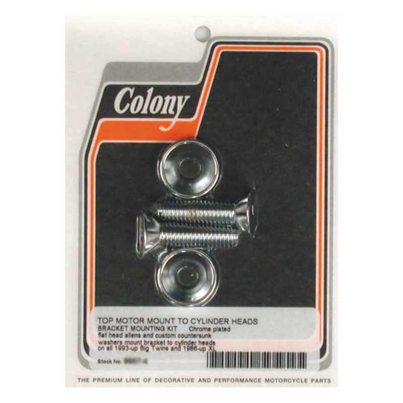 COLONY, MOTOR MOUNT BOLT KIT. CHROME CHROME PLATED FLATHEAD ALLEN HEAD 990153
