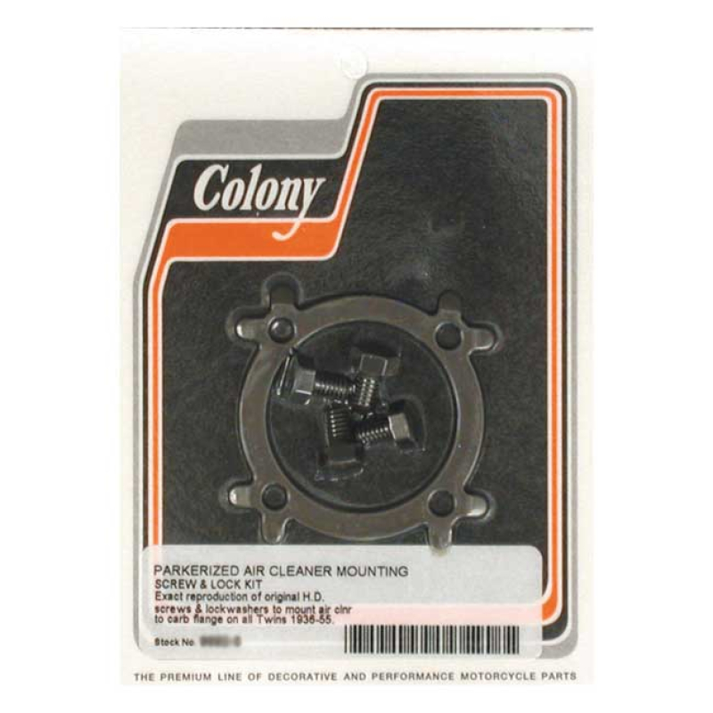 COLONY, LINKERT AIR CLEANER MOUNT SCREW & LOCK KIT. BLACK BLACK PARKER 990184