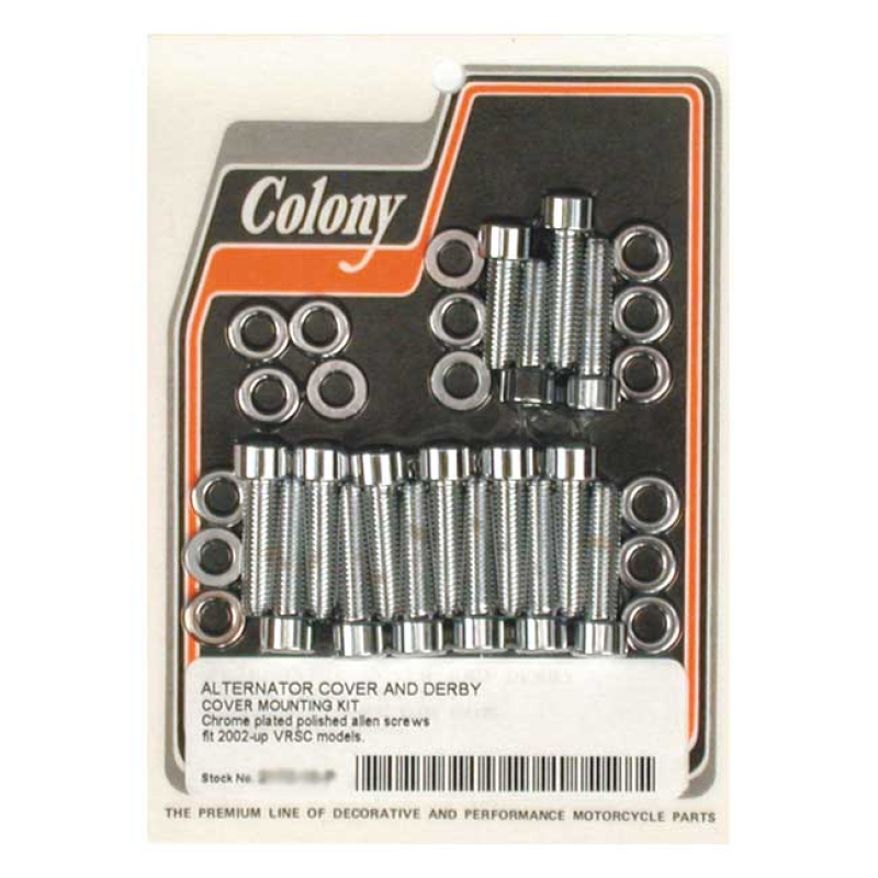 COLONY ALTERNATOR & DERBY CVR MOUNT KIT POLISHED CHROME ALLEN 990237