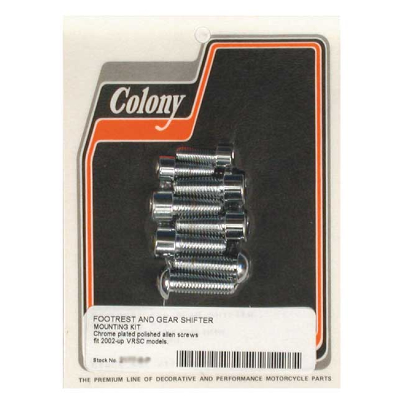 COLONY FOOTREST & GEAR SHIFTER MOUNT KT POLISHED CHROME ALLEN 990252
