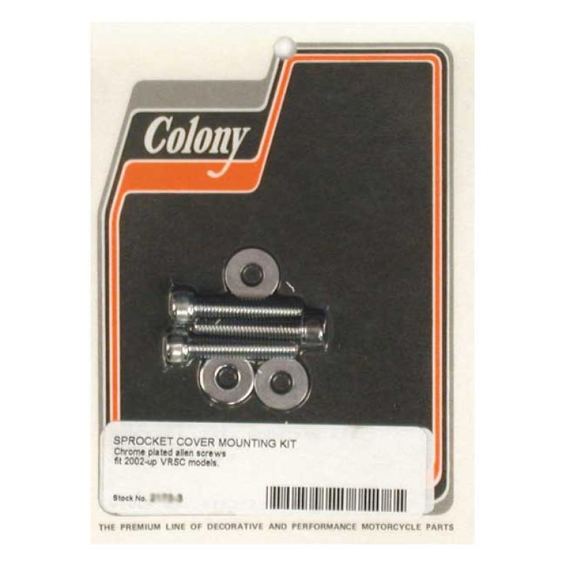 COLONY, SPROCKET COVER MOUNT KIT CHROME ALLEN HEAD. 990269