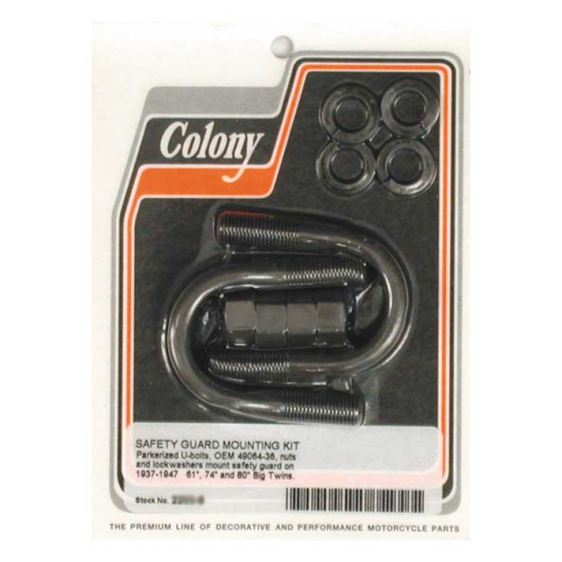 COLONY, ENGINE GUARD U-BOLT MOUNT KIT. PARKERIZED BLACK PARKERIZED FIN 990286
