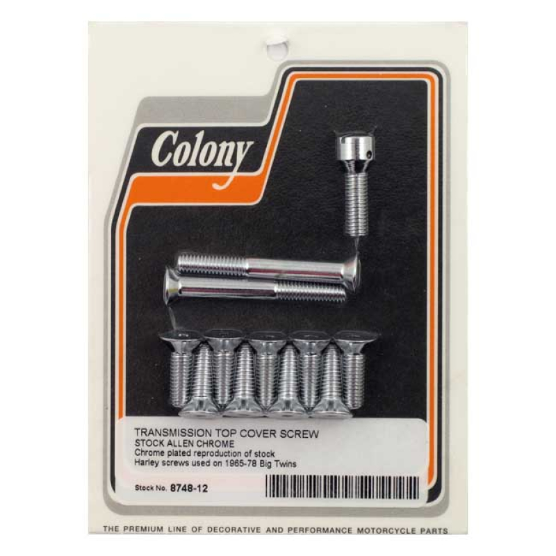 COLONY TRANSM TOP COVER SCREW KIT CHROME, ALLEN 990393