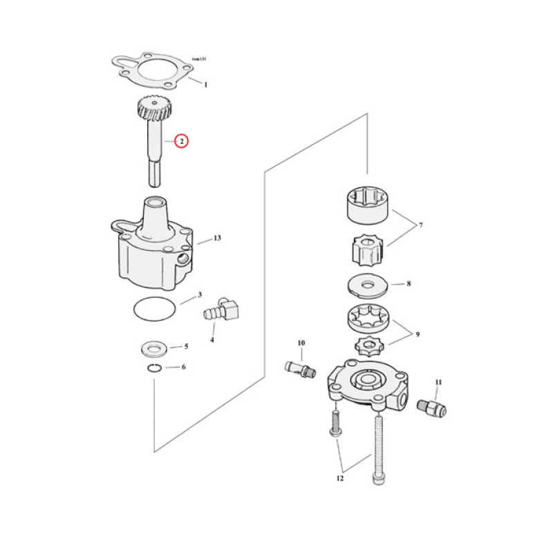 DRIVE GEAR SHAFT, OIL PUMP 990725