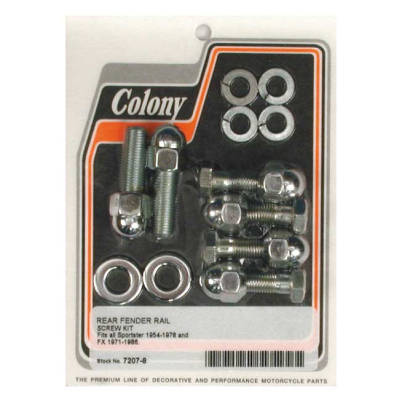 COLONY, REAR FENDER MOUNT KIT. CHROME ACORN 990793