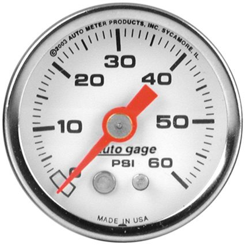 0-60 PSI OIL PRESS GAUGE WHT 649027