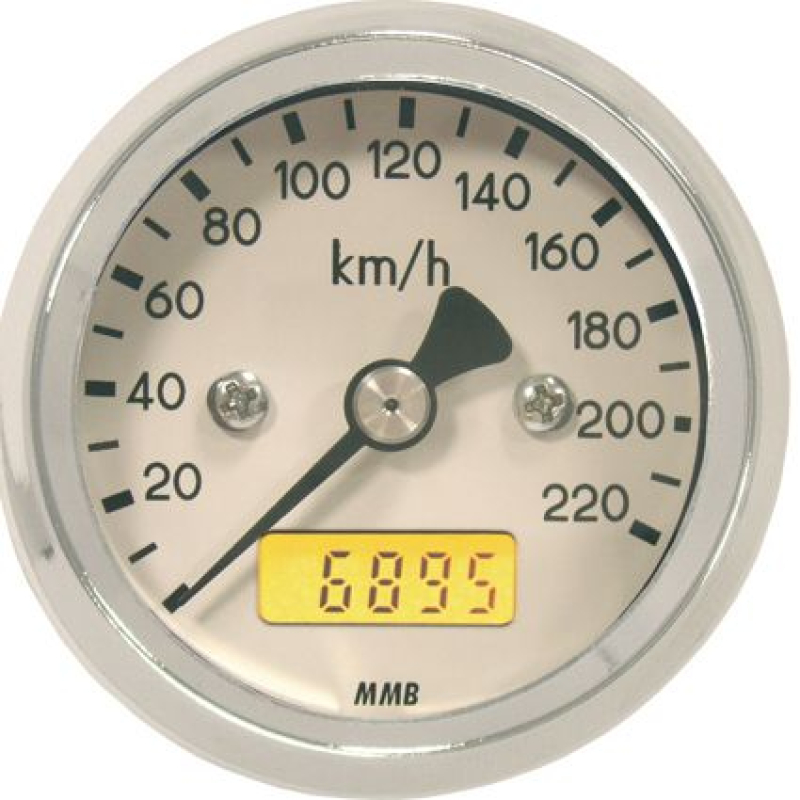 48MM BASIC SPEEDO MPH WHT FACE CHR HSG WHITE BACKLI 686375