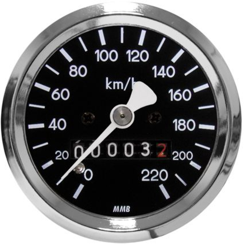 60MM SPEEDO 1::1 KPH BLK FACE CHR HSG 84824