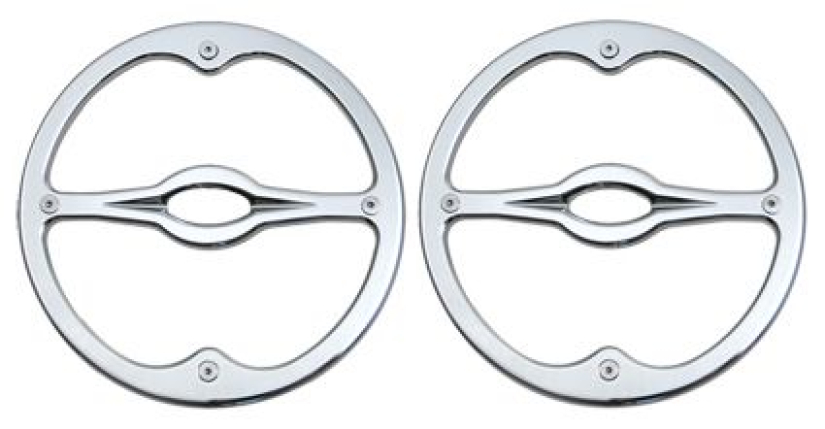 SPEAKER TRIM, REAR PAIR, CHROME 98 LATER 614490