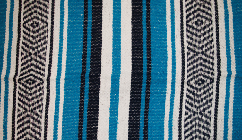 MEXICAN BLANKET NAVY/TURQUOIS/WHITE 755302