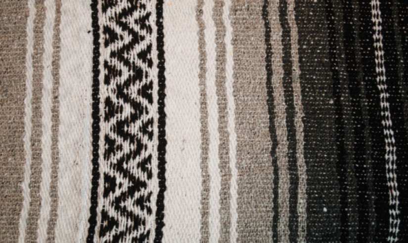 MEXICAN BLANKET CHARCOAL/SILVER/WHT/BLK 755301
