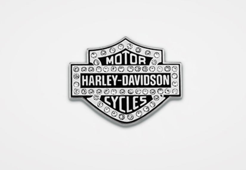 H-D PINSSI BAR & SHIIELD RHINESTONE 682608009205