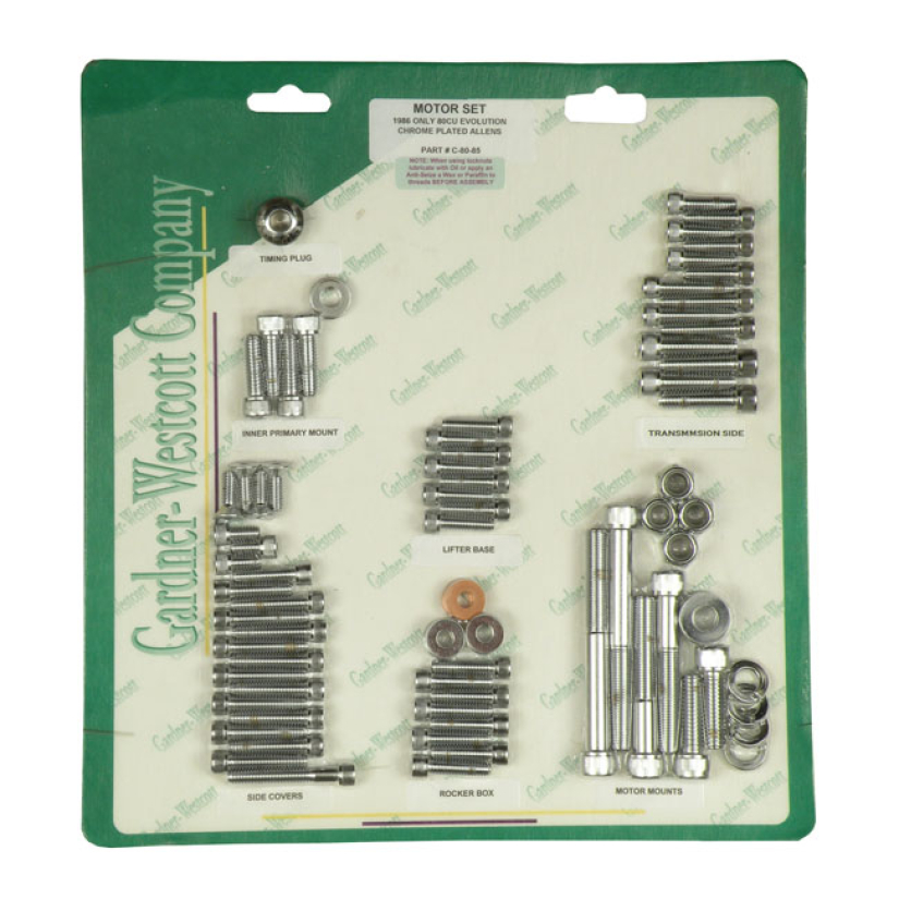 MOTOR SCREW SETS, CHROME ALLEN  1986 SOFTAIL (NU) 500106