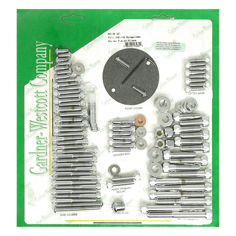 MOTOR SCREW SET, CHROME ALLEN  91-98 DYNA (NU) 500194