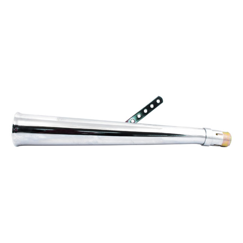 SEI MEGAPHONE UPSWEPT LEFT UNIVERSAL MUFFLER 24" LONG CHROME LEFT. UNI 500583