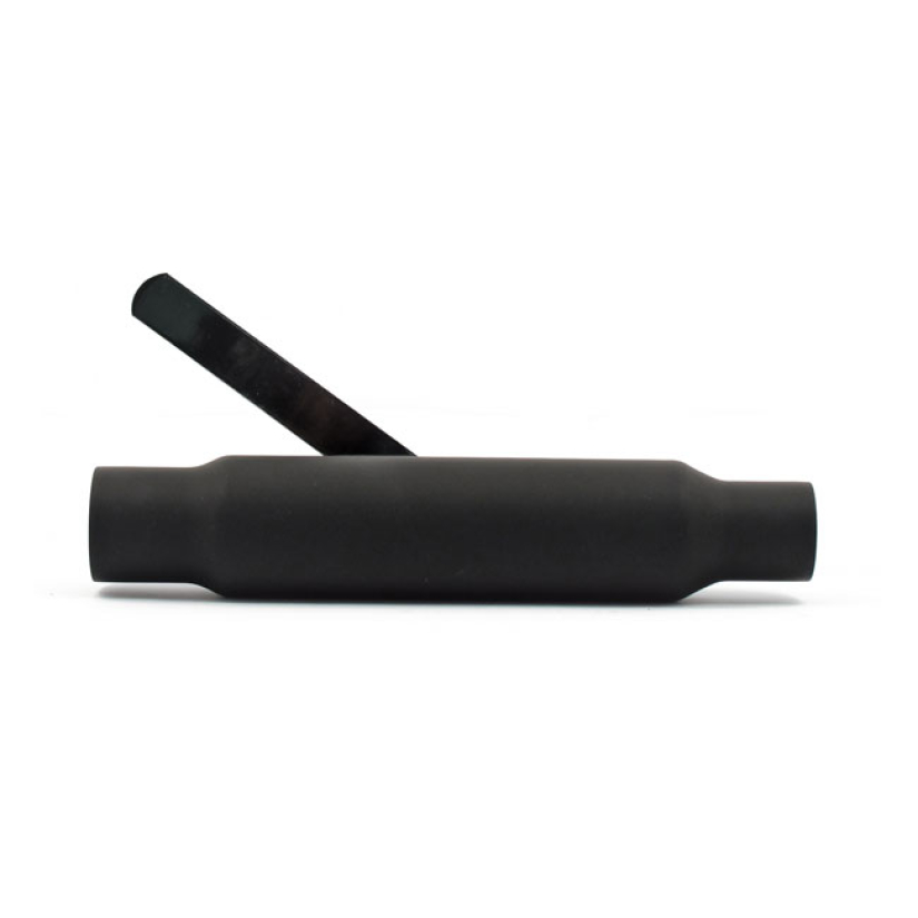 SHORTY STRAIGHT CUT UNIVERSAL MUFFLER 12" LONG. BLACK UNIVERSAL MUFFLE 500694