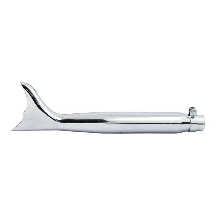 BATWING FISHTAIL UNIVERSAL MUFFLER 22" LONG CHROME UNIVERSAL MUFFLER; 500983