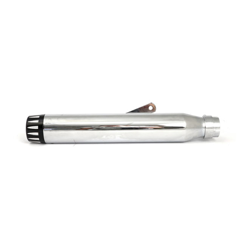 RAGE UNIVERSAL MUFFLER 17" LONG CHROME WITH BLACK END CAP UNIVERSAL MU 501101