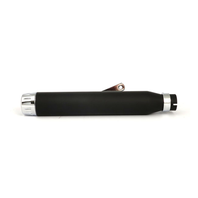 RAGE UNIVERSAL MUFFLER 17" LONG BLACK WITH CHROME END CAP UNIVERSAL MU 501102