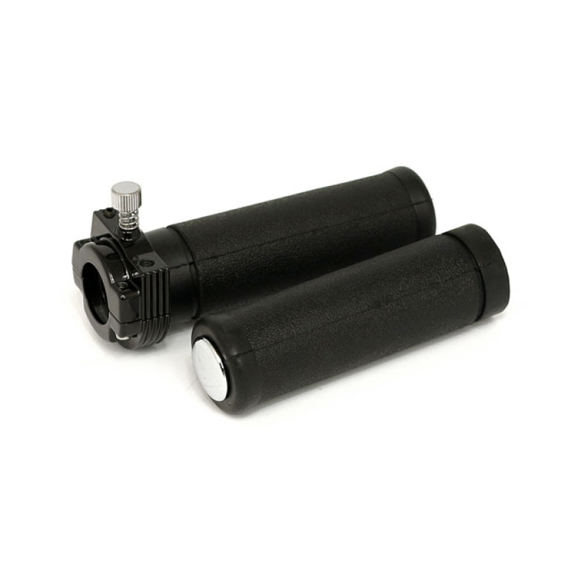 OEM STYLE THROTTLE ASSEMBLY WITH GRIPS, SINGLE CABLE. BLACK BLACK THRO 501308
