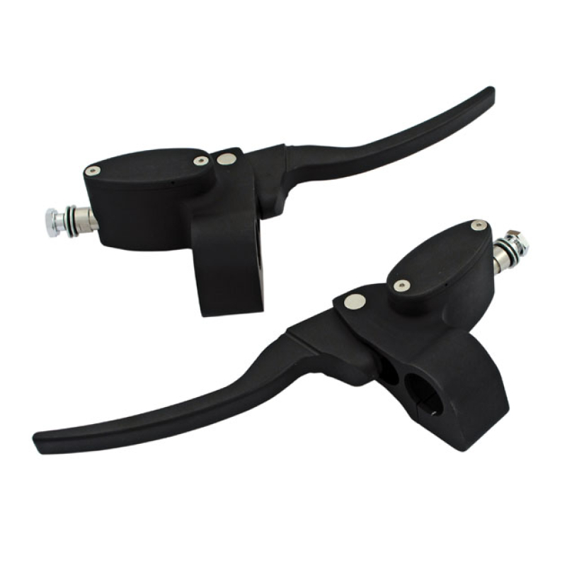 CUSTOM HANDLEBAR CONTROL KIT HYDR. CLUTCH. MATTE BLACK ALUMINUM HANDLE 502043