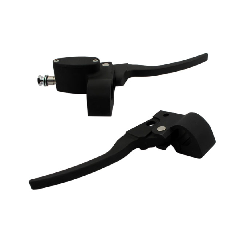 CUSTOM HANDLEBAR CONTROL KIT MECH. CLUTCH. MATTE BLACK ALUMINUM HANDLE 502048