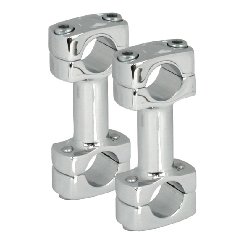 PAUGHCO, DOG BONE RISERS. STRAIGHT. 3" RISE TRIPLE CHROME PLATED STEEL 502101
