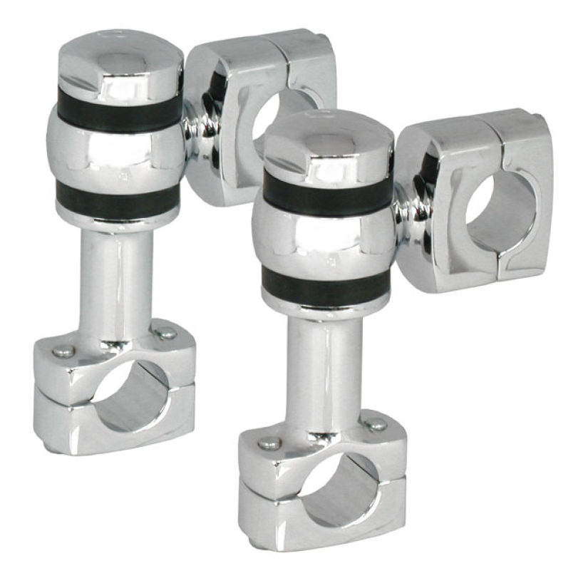 PAUGHCO, DOG BONE RISERS. 2" OFFSET. 7" RISE TRIPLE CHROME PLATED STEE 502104
