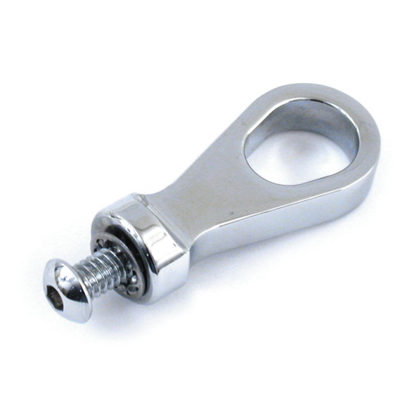 BILLET CABLE GUIDE, CHROME DIMENSIONS 2" X 7/8"; HOLE DIAMETER APPROX 502336