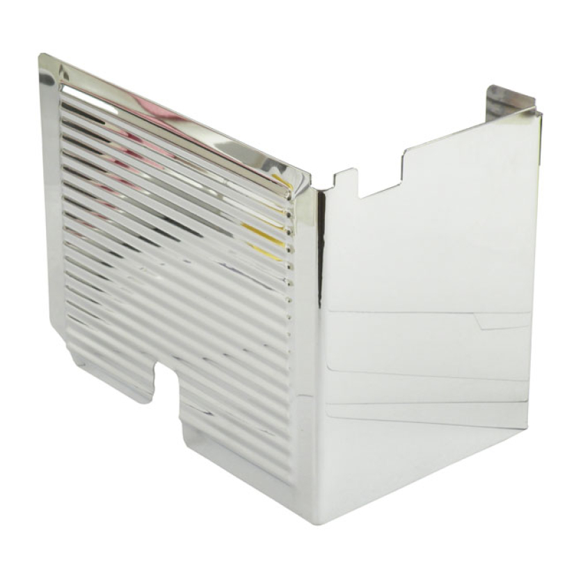 BATTERY SIDE COVER, RIBBED. CHROME STANDARD OEM RIBBED STYLE REPLACEME 502370