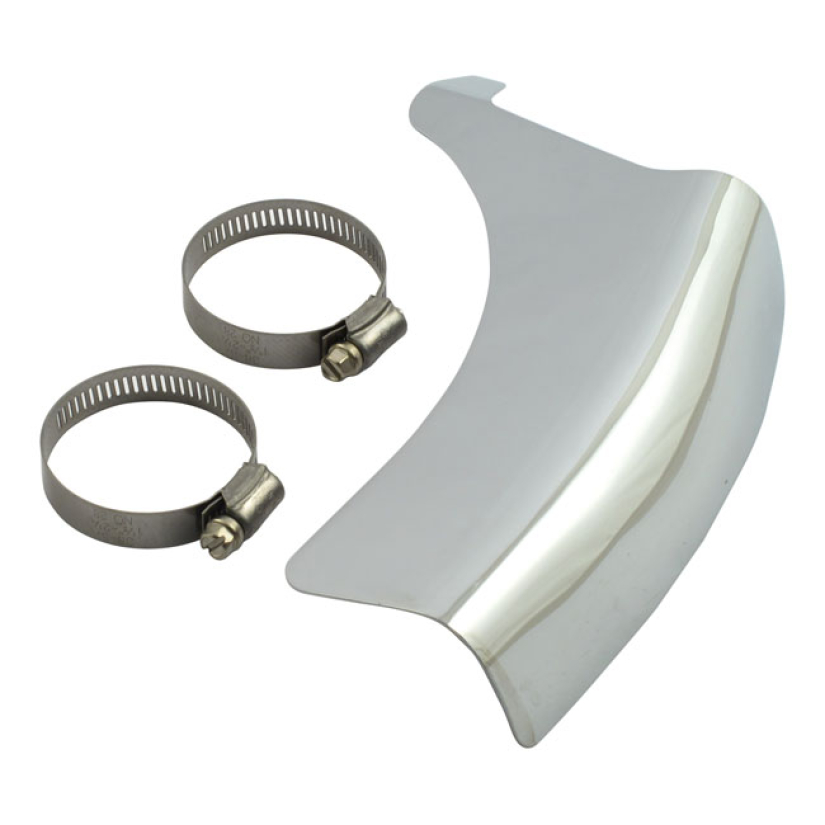 FL SHOVEL VERTICAL CROSSOVER HEAT SHIELD CHROME USED AS REPLACEMENT LE 503338