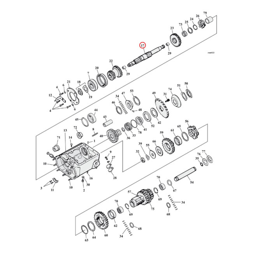VAIHDEL. PÄÄAKSELIVAKIOBT70-85 - ANDREWS MAINSHAFT 503800