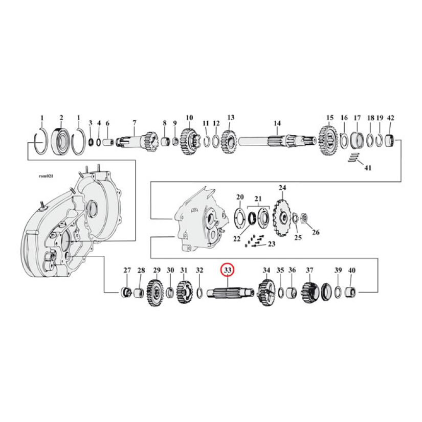 SIVUAKSELI XL 1958-E84, ANDREWS COUNTERSHAFT 503885