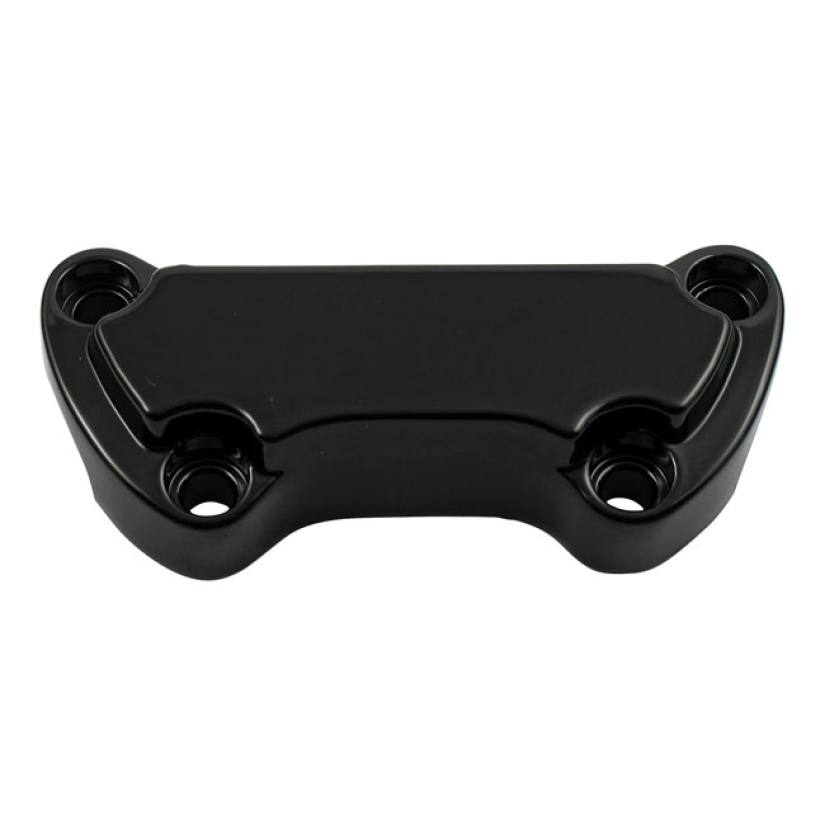 HANDLEBAR TOP CLAMP, WITHOUT SKIRT BLACK; \SCALLOPED.  FITS OEM STYLE 503947