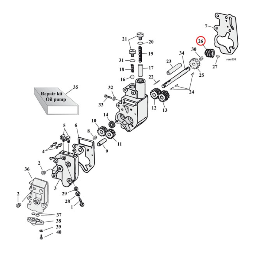 JIMS DRIVE GEAR, OIL PUMP. 6 TOOTH 504234