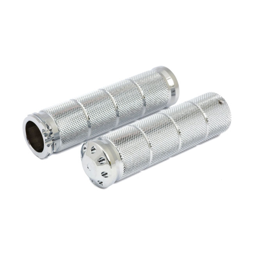 THROTTLE GRIP SET BOMBER. CHROME CHROME THROTTLE GRIPS MADE OF BILLET 505137