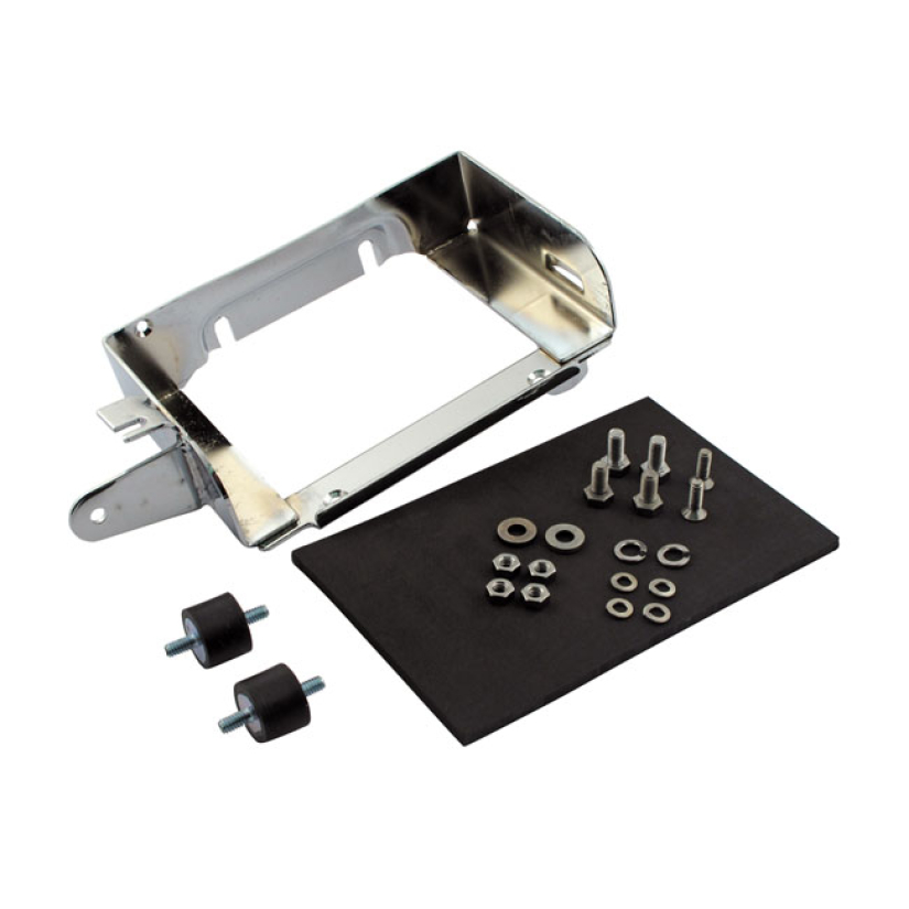 BATTERY CARRIER TRAY. CHROME OEM STYLE REPLACEMENT FOR 66204-80. COMPL 505451