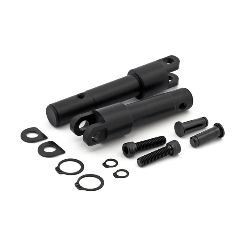 FOOT PEG CONVERSION BRACKET KIT. STD LENGTH. BLACK FOOT PEG ADAPTER TH 505502