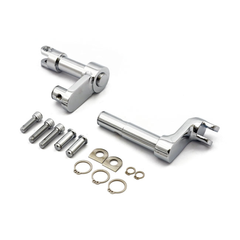 FOOT PEG CONVERSION BRACKET KIT . +2" EXTENDED. CHROME 2" (51MM) EXTEN 505503