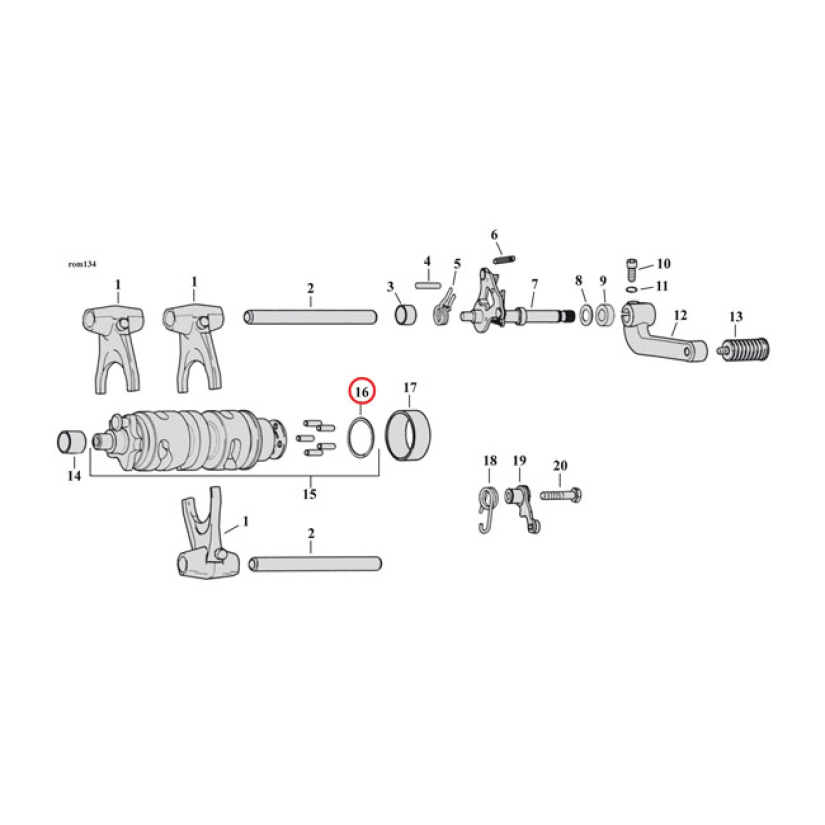 RETAINING RING, SHIFTER CAM 1 USED. MULTI-APPLICATION. ALSO USED ON VA 506698